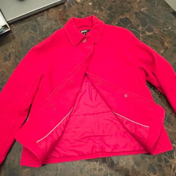 DKNY cropped pink Peacoat - Picture 2 of 6